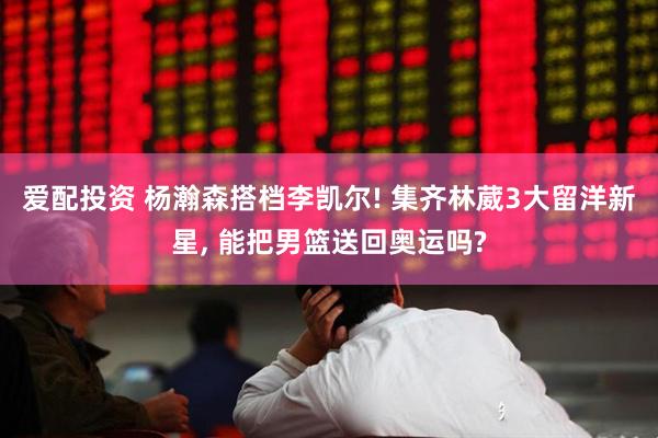 爱配投资 杨瀚森搭档李凯尔! 集齐林葳3大留洋新星, 能把男篮送回奥运吗?