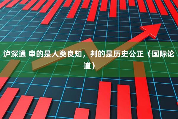 泸深通 审的是人类良知，判的是历史公正（国际论道）