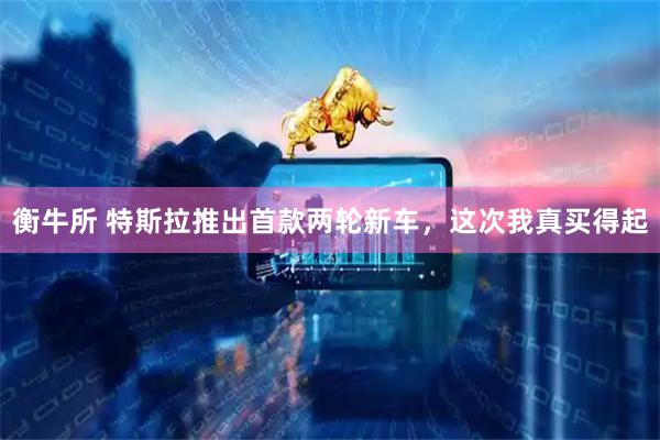 衡牛所 特斯拉推出首款两轮新车,这次我真买得起